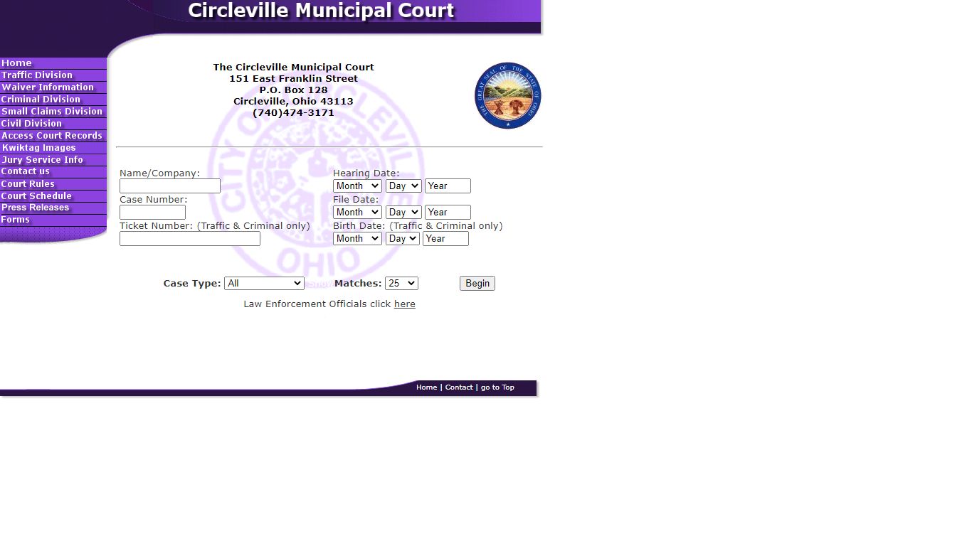 Circleville Municipal Court - Record Search
