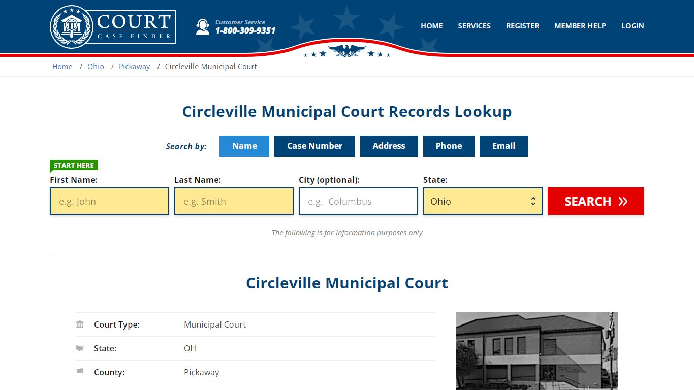 Circleville Municipal Court Records Lookup - CourtCaseFinder.com